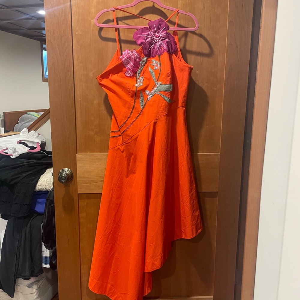 Yukiko Noritake x Anthropologie Asymmetric Floral Midi Dress
